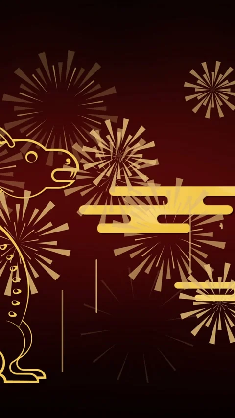 Animation of dragon and chinese pattern Stock Footage 323782205