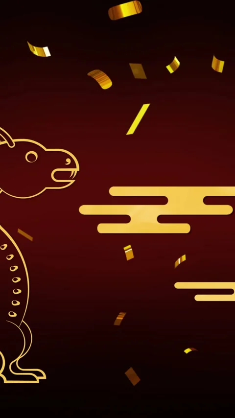 Animation of dragon and chinese pattern Stock Footage 343641433