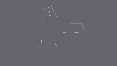 Animation drawing of the facade of the house Stock Footage 97653118
