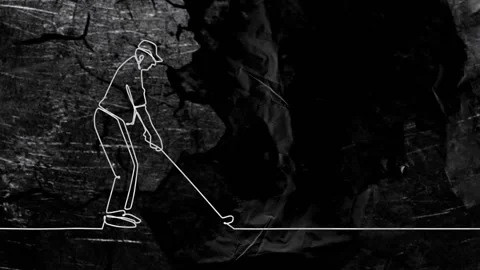 Animation of drawing of golf player play... | Stock Video | Pond5