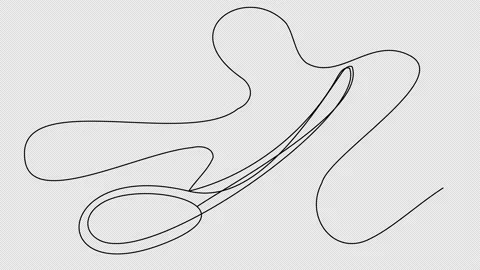 Animation of drawing a simple outline of a spoon Stock Footage 156133798