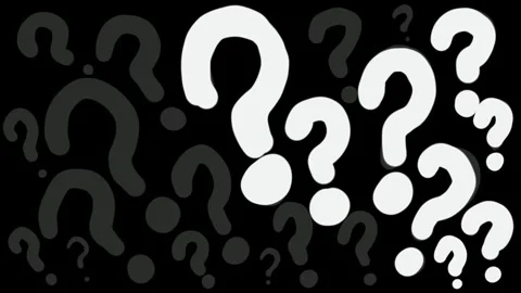 Animation of drawing white question marks on black background. Stock video with Stock Footage 329390139