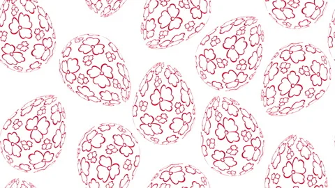 Animation With Drawn Easter Eggs, Seamless Pattern Vertical Movement. Stock Footage 297887683