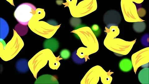 Animation of duck icons over spots moving Stock Footage 326032383