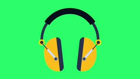 Animation ear protection on green background. Stock Footage 261923575