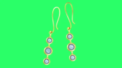 Animation earring on green screen. Stock Footage 263169392