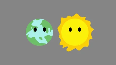 Animation of the earth and sun side by side Stock Footage 272577976