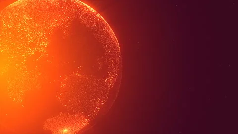 Animation of Earth globe. glowing dots. Stock Footage 112233810