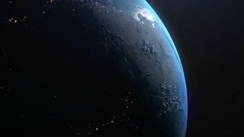 Animation of the earth seen from space, on a dark background Stock Footage 162264917