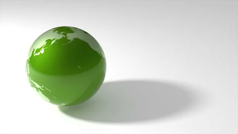 Animation of the earth spinning on a white surface turning from green to red Vídeos de archivo 146777615