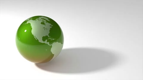 Animation of the earth spinning on a white surface turning from green to red Vídeos de archivo 146777726