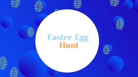 Animation of easter egg hunt text over egg icons and dots on blue background Stock Footage 316517631