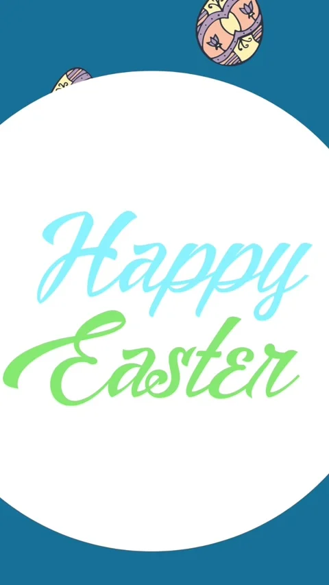 Animation of easter eggs and happy easter text Stock Footage 341918367