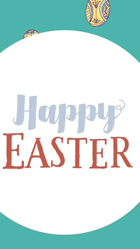 Animation of easter eggs and happy easter text Stock Footage 341918371