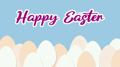 Animation, Easter eggs and text on a light background. Video for presentati.. Video stock 233337598