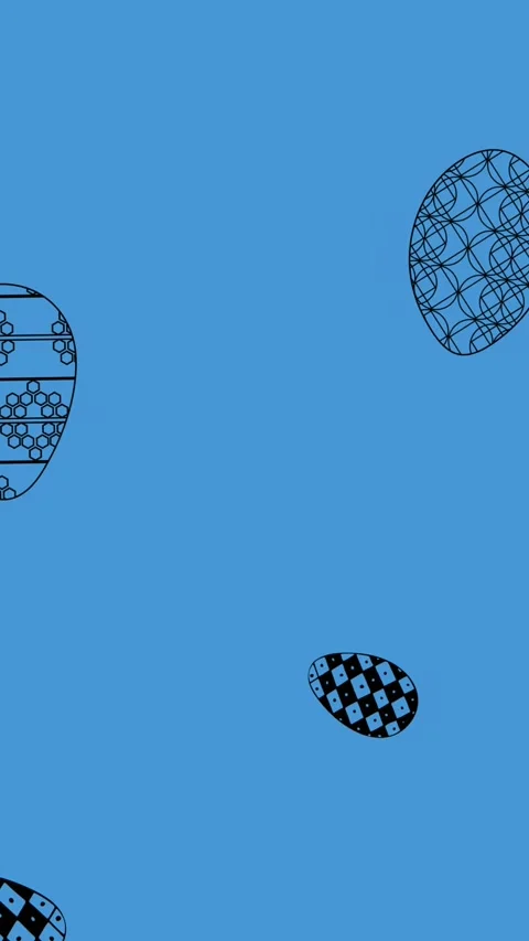 Animation of easter eggs falling on blue background Stock Footage 344244537