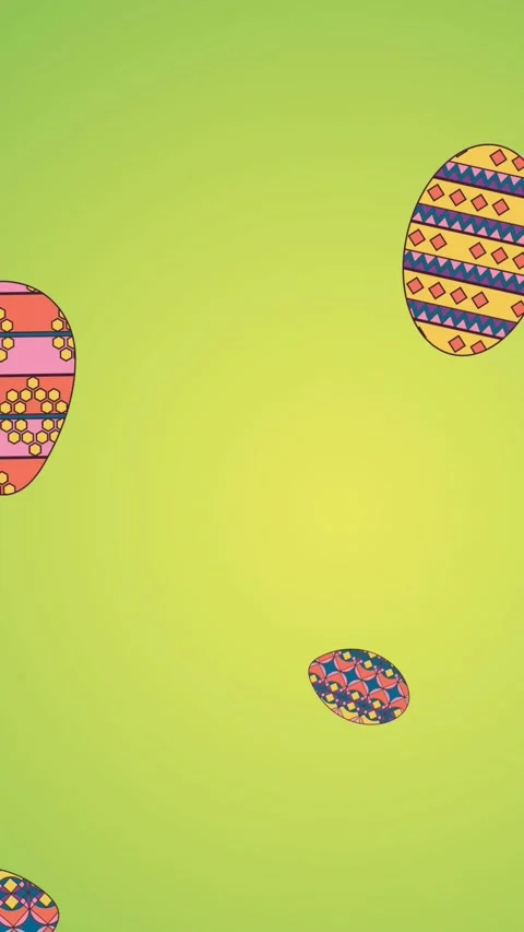 Animation of easter eggs falling on green background Stock Footage 344244542