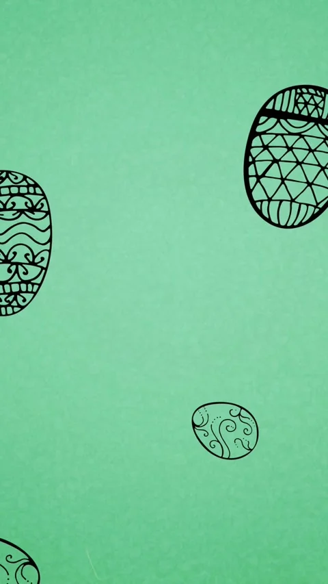 Animation of easter eggs falling on green background Stock Footage 344284985