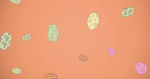 Animation of easter eggs falling on red background Stock Footage 328295741
