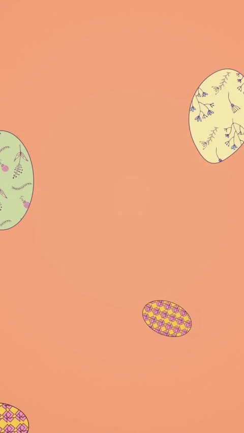 Animation of easter eggs falling on red background Stock Footage 344284982