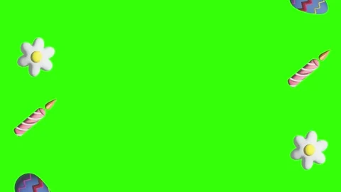 Animation of Easter elements on green screen chroma key, motion graphic design 動画素材 265624872
