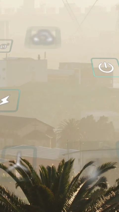 Animation of eco icons and data processing over cityscape Stock Footage 344706254