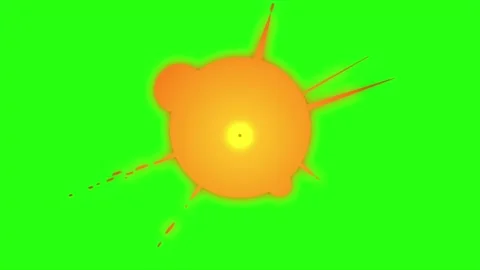 Animation effect exploison on green scre... | Stock Video | Pond5