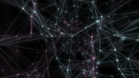 Animation with the effect of plexus neon constellation. Abstract futuristic Stock Footage 115486948