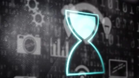 Animation of egg timer icon over data processing Stock Footage 158226802