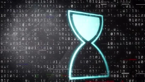 Animation of egg timer icon over data processing Stock Footage 158227334