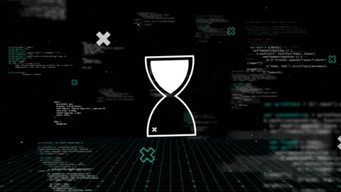 Animation of egg timer icon over data processing Stock Footage 158228985