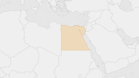 Animation of Egypt country map on the world map. Stock Footage 288216193
