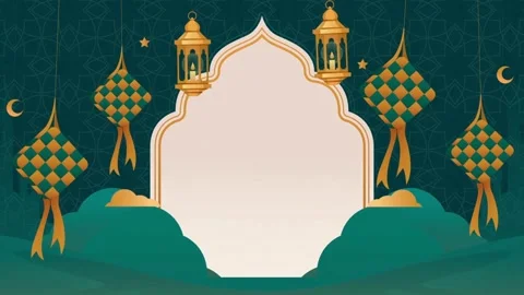 Animation of Eid Mubarak Idul Fitri Ramadan Kareem for template background or Stock Footage 270953313