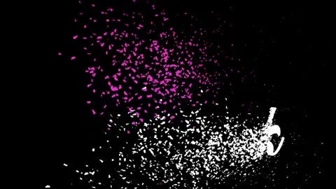 Animation of Eid Mubarak text particles in white and pink Stock Footage 271122527