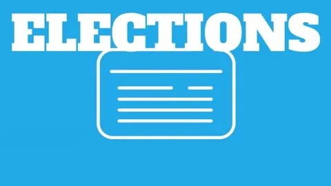 Animation of elections text over card ic... | Stock Video | Pond5