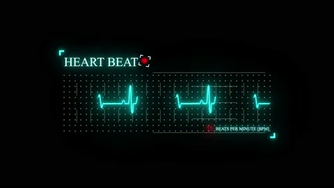 Animation of electrocardiogram. Graph showing heart beat rate.	 Stock Footage 236558576