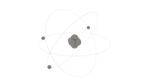 Animation of electrons and rotating protons. Seamless loop. Stock Footage 142258194