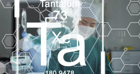 Animation of elements and molecule structures over asian female doctor operating Stock Footage 233644213