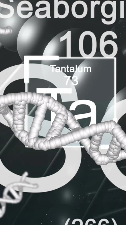 Animation of elements over dna and number on black background Stock Footage 324022630