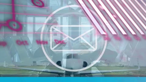 Animation of email icon and data processing over african american businessman Video stock 328244104