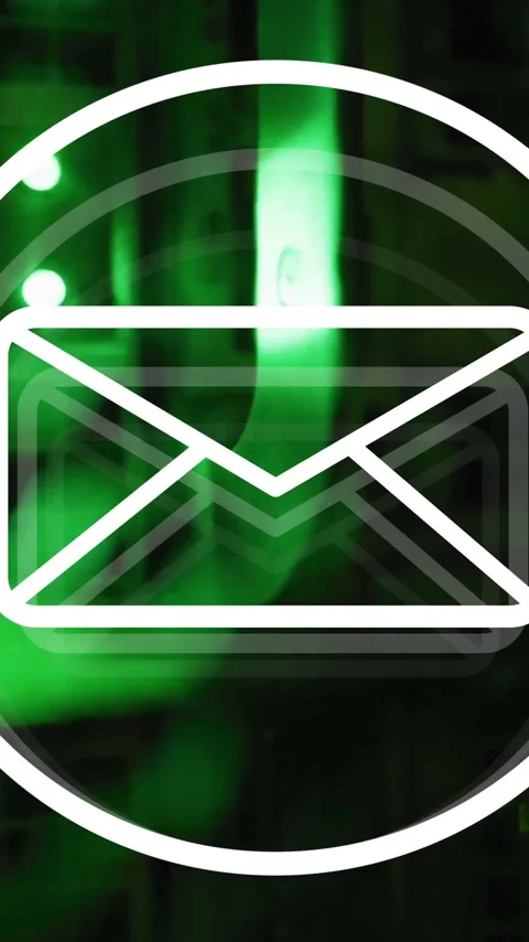 Animation of email icon and digital data processing over computer servers Stock Footage 343504932
