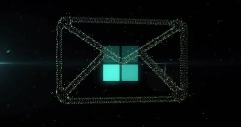 Animation of email icon over squares and data loading Stock Footage 310529980