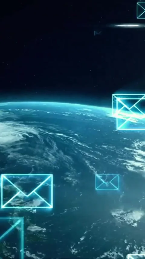 Animation of email icons, digital data processing over globe Video stock 320330255