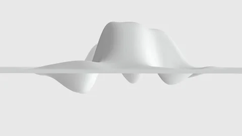 Animation of embossed soft wave forms on white background Stock Footage 263292653