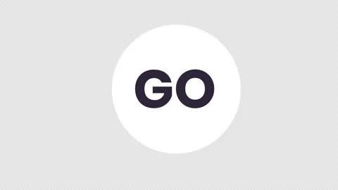 Animation emphasizing the word "GO" within a dynamic circular frame, symbol.. Stock Footage 310643962
