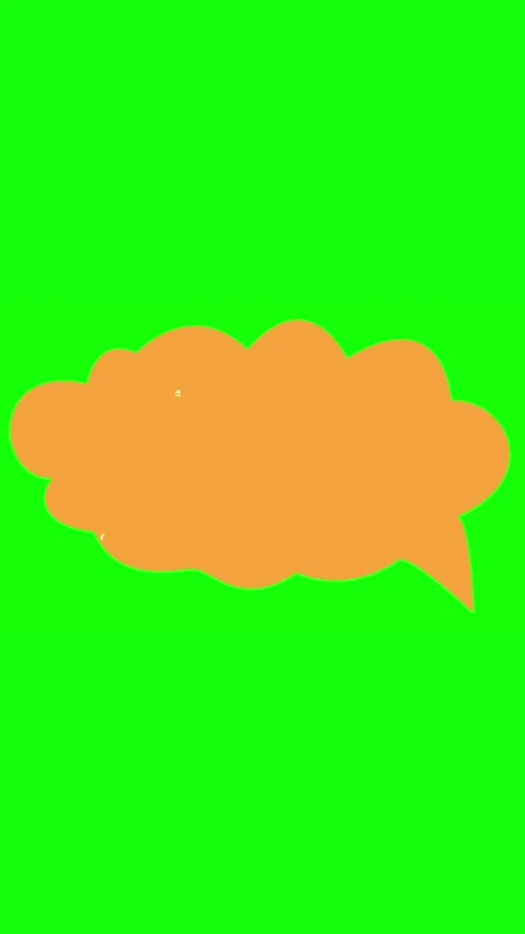 Animation. Empty, blank speech bubble with space for copy text, on a green Stock Footage 320611143