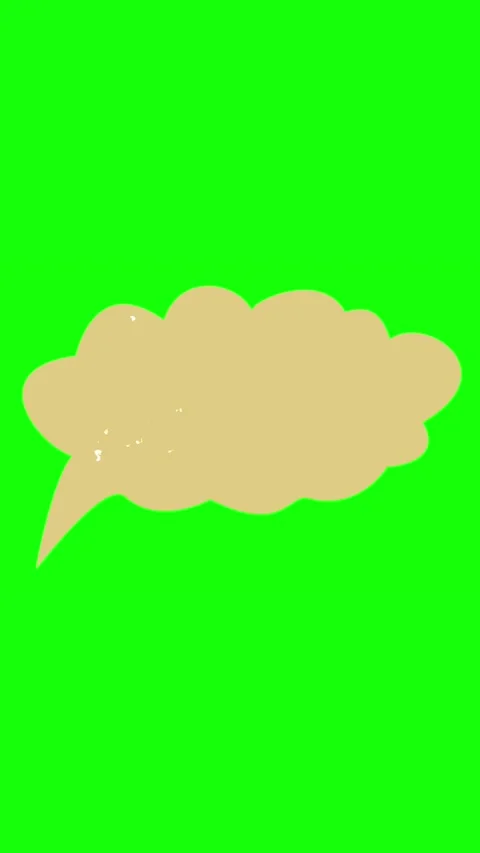 Animation. Empty, blank speech bubble with space for copy text, on a green Video stock 322772264