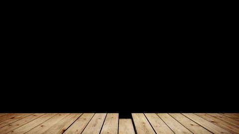 Animation of empty wooden table top on black background. 库存影片 336940732