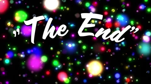 Animation of the end text over glowing lights Stock-Footage 161490885