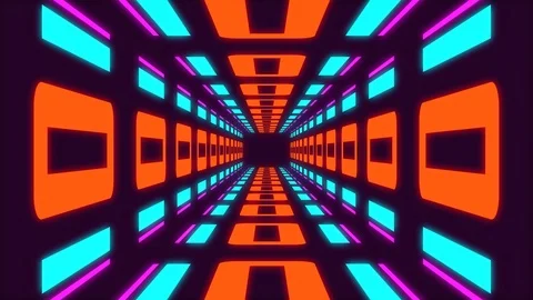 Animation endless flight in the tunnel seamless loop animation. Multicolored fun Stock Footage 120125567